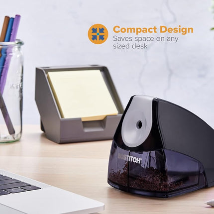 Bostitch Office Personal Electric Pencil Sharpener, Powerful Stall-Free Motor, High Capacity Shavings Tray, 7yr Warranty, Chrome Metallic