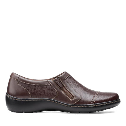 Clarks Women's Cora Giny Loafer, Dark Brown Tumbled Smooth Lea, 8 UK