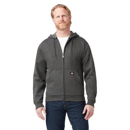 Dickies Men's Full Zip Fleece Hoodie Jacket, Dark Heather, XL
