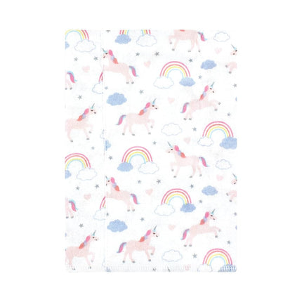 Hudson Baby Unisex Baby Cotton Flannel Burp Cloths, Unicorns Rainbows 7 Pack, One Size
