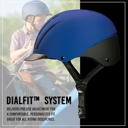 Troxel Spirit Full Coverage Horse Riding Helmet, Low-Profile Adjustable Design, Safety Horseback Riding Gear, Medium (7 - 7-3/8), Navy Duratec