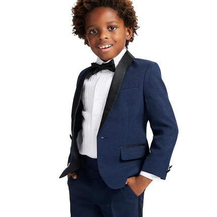 Nautica Boys' 4-Piece Tuxedo Set with Dress Shirt, Bow Tie, Jacket, and Pants, Blue Tuxedo, 4