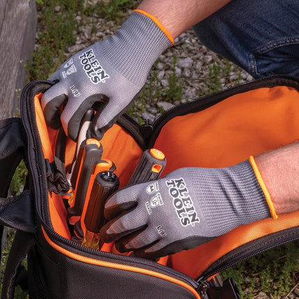 KLEIN TOOLS Knit Dipped Gloves, Cut Level A4, Touchscreen, Med, 2-Pair