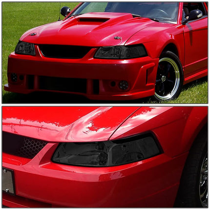 DNA Motoring Smoked clear HL-OH-FM99-SM-CL1 Headlight Assembly (Driver & Passenger Side),Smoke lens/ Clear Corner