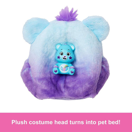Barbie Cutie Reveal Care Bears Doll & Accessories, Series 2 Dream Bright Bear with 10 Surprises Including Color Change & Mini Bear, JFV61