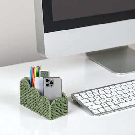 CubesLand Bedside Table Desk Organizer Caddy, Remote Pen&Pencil Holder Cup