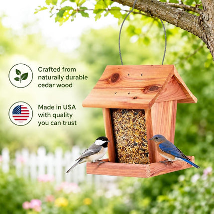 Cedar Hopper Bird Feeder - Made in USA