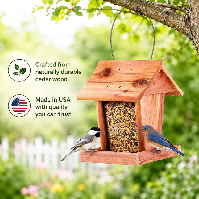 Cedar Hopper Bird Feeder - Made in USA
