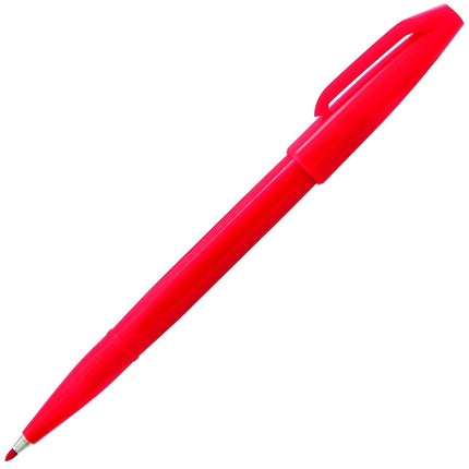 Pentel Sign Pen Fiber-Tipped Pen, Red Ink, Box of 12 (S520-B)