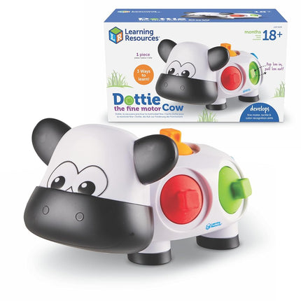 Learning Resources Dottie the Fine Motor Cow, Sensory Fidget Fine Motor Skills Farm Animal Toy for Toddlers, Early Years, Ages 18 mos +