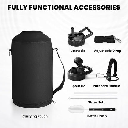 RAYMYLO Gallon Water Bottle Insulated, Triple Wall Vacuum Stainless Steel