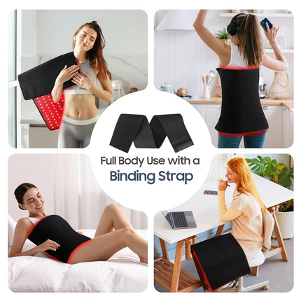 36.3"*15.8" Body Red Light Therapy Mat, Eligible Red Light Therapy Blanket, 325pcs 2in1 LEDs(660nm& 850nm), Premium Leather, Adjustable Timer & Intensity