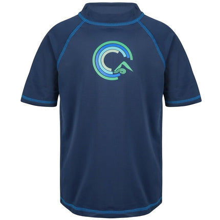 Kanu Surf Boys' Haywire UPF 50+ Sun Protective Rashguard Swim Shirt, Banzai Navy, 12
