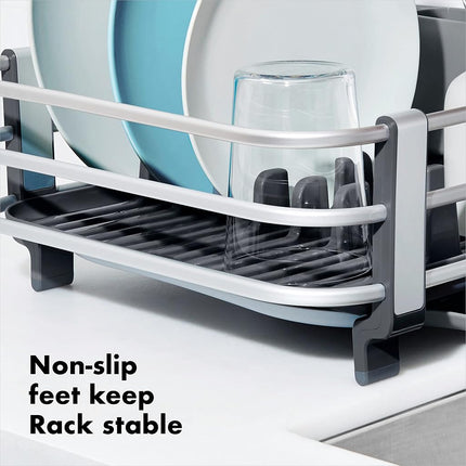 OXO 13229100 Aluminum Dish Rack, Plastic, Gray