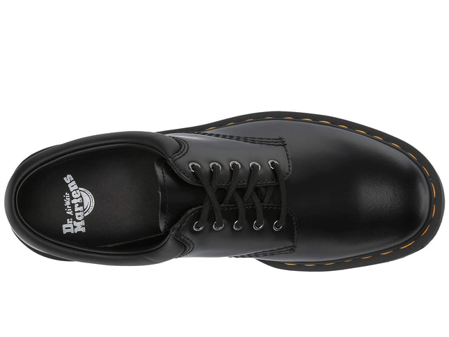 Dr. Martens Unisex-Adult 5-Eye Style 8053 Quad, Black Polished Smooth, 7 Women/6 Men