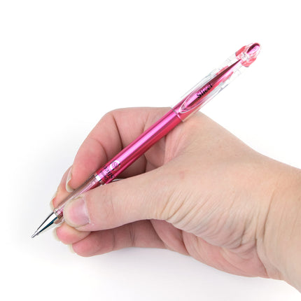Pentel Arts Slicci Metallic 0.8 mm Needle Tip Gel Pen, Metallic Red Ink, Box of 12 (BG208-MB)