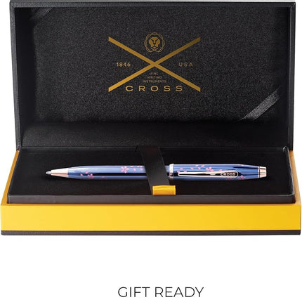 CROSS Century II AT0082-163 Limited Edition Sakura Day and Night Collection - Twist-Action ‎Brass Resin Ballpoint Pen with ‎Contoured Grip and Black Ink, Medium Point, 1 Pack, Cobalt Blue