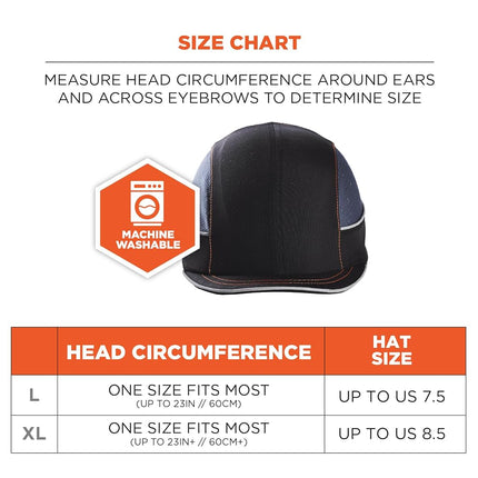 Safety Bump Cap, Baseball Hat Style, Comfortable Head Protection, Long Brim, Skullerz 8950