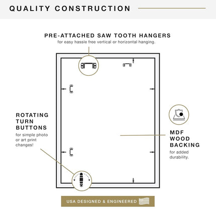 MCS Industries Inc 63738 Cadres Studio Gallery 45,7x61 cm, grain de bois gris, 45,7x61 cm
