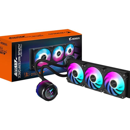 AORUS WATERFORCE X II 360 Liquid CPU Cooler, 360mm Radiator with 3X 120mm Low Noise ARGB Fans, Compatible with Intel LGA1851, LGA1700, and AMD AM5(GP-AORUS WATERFORCE X II 360)