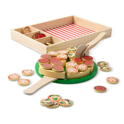Melissa & Doug Wooden Pizza | Kitchen Role Play Se