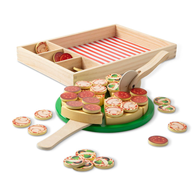 Melissa & Doug Wooden Pizza | Kitchen Role Play Se