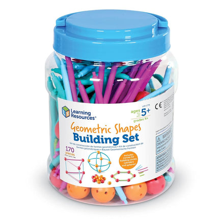 Learning Resources Geometric Shapes Building Set - 170 Pieces, Ages 5+ Math Learning Games for Kids, Early Math Skills, Back to School Activities, Classroom Games for Teachers, Multicolour