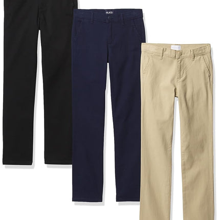 The Children's Place Girls Skinny Chino Pants,Black/Sandy/Tidal 3 Pack,12, Black/Sandy/Tidal 3 Pack, 12