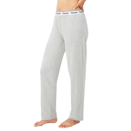 Hanes Women's Originals Comfywear Straight Leg Leisure Pants, Heritage Grey Marle, XS