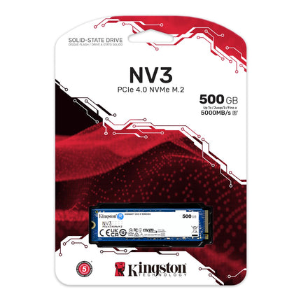 Kingston NV3 NVMe PCIe 4.0 Internal SSD 500GB M.2 2280-SNV3S/500G