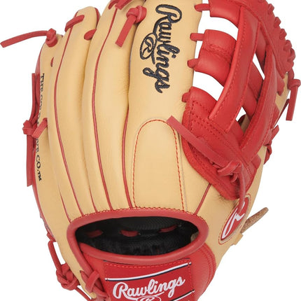 Rawlings | Guante de béisbol juvenil Select Pro Lite Series Corbin Carroll | 11" | Lanzamiento con la mano derecha | Camel/Scarlet
