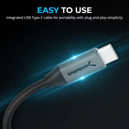 SABRENT Audio Interface USB Sound Card, USB Type-C to 3.5mm Audio Adapter