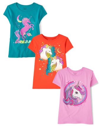 The Children's Place,Girls,Unicorn Short Sleeve Gr
