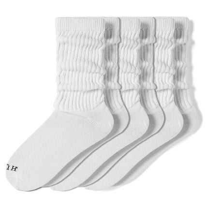 HUE Women's Slouch Sock 3 Pair Pack, White/White/White, One Size (Pack of 3)