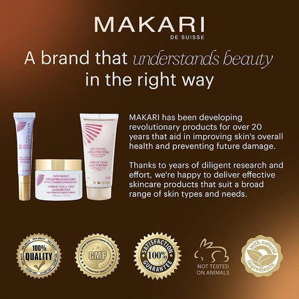 MAKARI Pure Radiance Exfoliating Face & Body Scrub - Hydrating Formula with Papaya, Pineapple & Pomegranate Enzymes - Helps Brighten, Fade Scars, Blemishes & Dark Spots - Reveals Healthy, Radiant & Glowing Skin - Nourishing & Anti-Aging - Ideal for All...