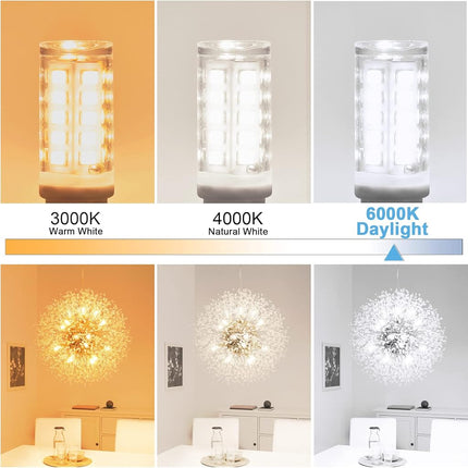 winshine G9 LED Light Bulb Bi Pin Base, 6000K Daylight G9 Base Bulbs for Chandeliers, 4W (40W Halogen Equivalent), 360° Beam Angle, 400LM, Non-dimmable for Home Lighting, 6 Pack