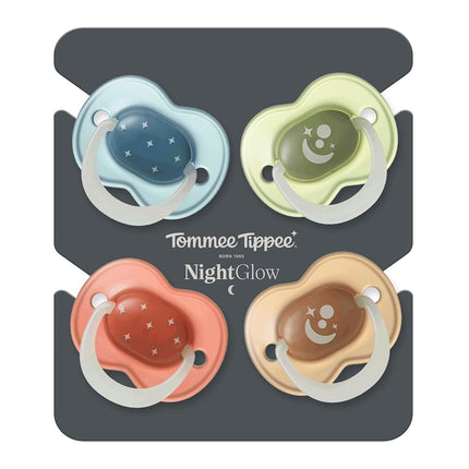 Tommee Tippee NightGlow Dummy Orthodontic 6-18m Pack of 4