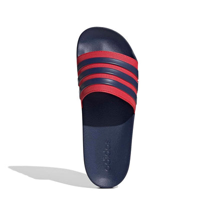 adidas Unisex Adilette Shower Slides Dark Blue/Dark Blue/Better Scarlet 17 UK 53 EU