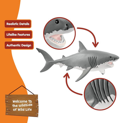 Schleich Wild Life - Great White Shark Toy Figurine - Kids Ages 3+ | 14809