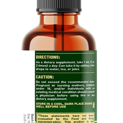 10in1 Magnesium Glycinate Liquid Drop with Omega-3, Vitamin D3, Vitamin B6, Ashwagandha, L-Theanine, Turmeric, Rhodiola Rosea, Elderberry, Lemon Balm - 1 FL Oz - 30 Days Supply
