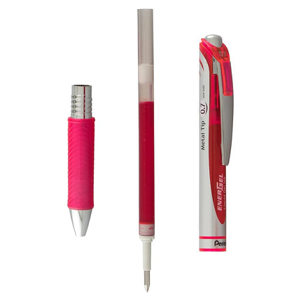 Pentel EnerGel RTX Retractable Liquid Gel Pen, (0.7mm) Medium Line, Metal Tip, Assorted Ink, 10-Pk (BL77BP10M)