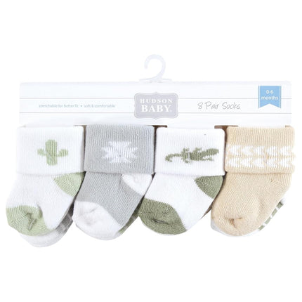 Hudson Baby Unisex Baby Cotton Rich Newborn and Terry Socks, Little Lizard, 0-6 Months, Little Lizard, 0-6 Months