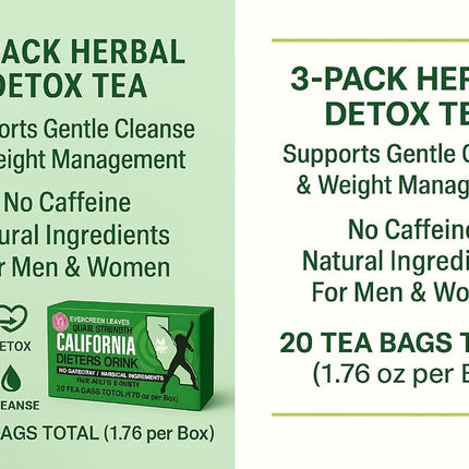 3 CAJAS de TÉ EXTRA FUERTE CALIFORNIA DIETER DRINK (1.76 OZ)