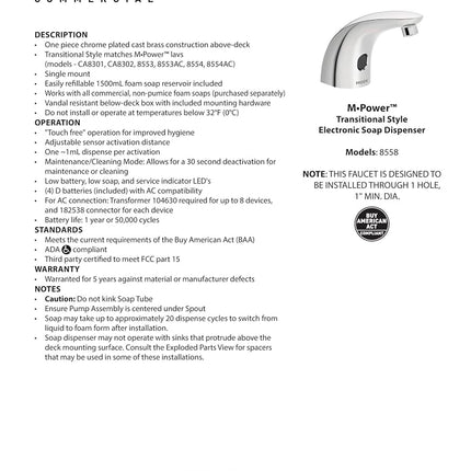 Moen 8558 M-Power - Accesorio para baño, cromado