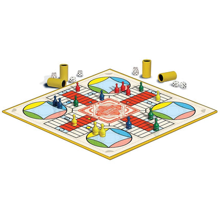 Parcheesi Royal Edition par Winning Moves Games USA, jeu de société classique apprécié des familles, avec de jolies illustrations, des pions et des gobelets pour 2 à 4 joueurs, à partir de 8 ans (6106)
