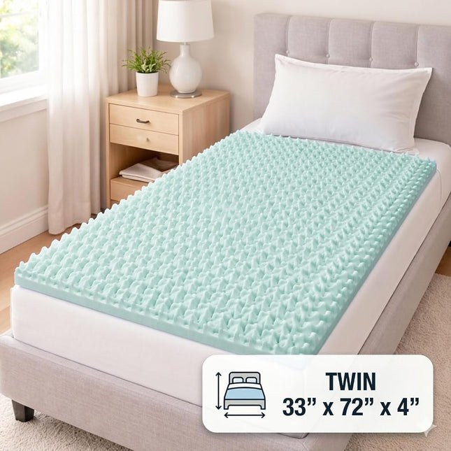 DMI Foam Mattress Topper, Egg Crate Foam Pad, Mattress Pad and Bed Topper for Support, Air Circulation, Pressure Relief and Weight Distribution, Hospital Size Mattress, 33 x 72 x 4