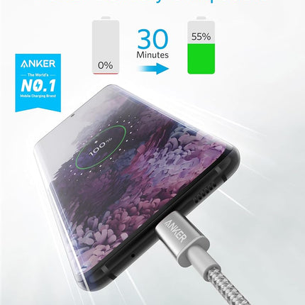 Anker USB C to USB C Cable, Type-C 60W Fast Charging Cable (3.3 FT, 2Pack) for iPhone 17 Series, iPad mini 6 and More (Silver)