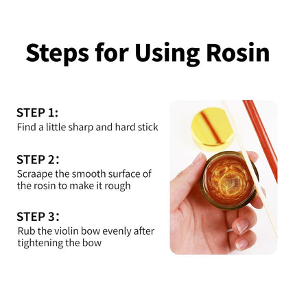 Violin Rosin, Light Low Dust Rosin with Protective Case for Violin, Viola, Cello Bows - Excellent Bow Grip & Smooth Playing (1- Pack Gold)