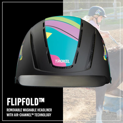 Troxel Spirit Full Coverage Horse Riding Helmet, Low-Profile Adjustable Design, Safety Horseback Riding Gear, Large (7-3/8 - 7-3/4), Pop Art Pony