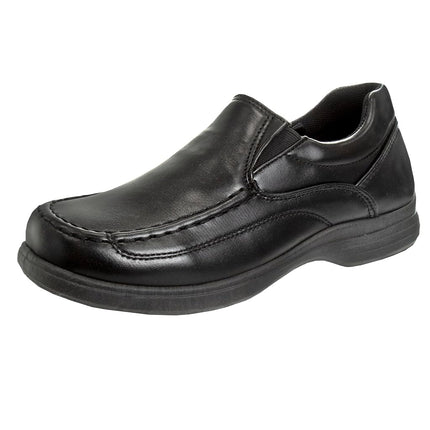 Zapatos para niños French Toast - Mocasines Oxford para uniforme escolar, zapatos de vestir de iglesia, sin cordones de piel sintética (niños pequeños a niños grandes) (negro), sin cordones negro, 12 US Niño pequeño
